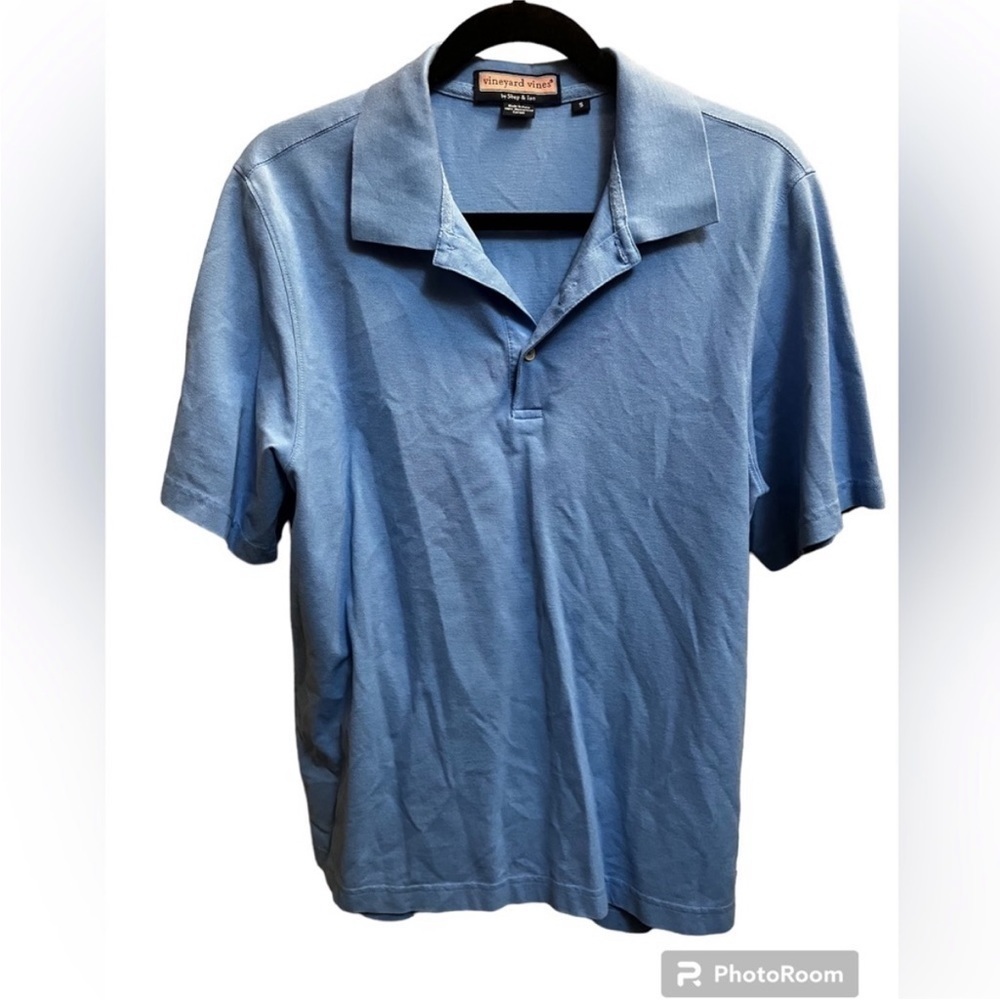 🎉4/20$ VINEYARD VINES Shep & lan polo shirt men's blue SZ SM short sleeve